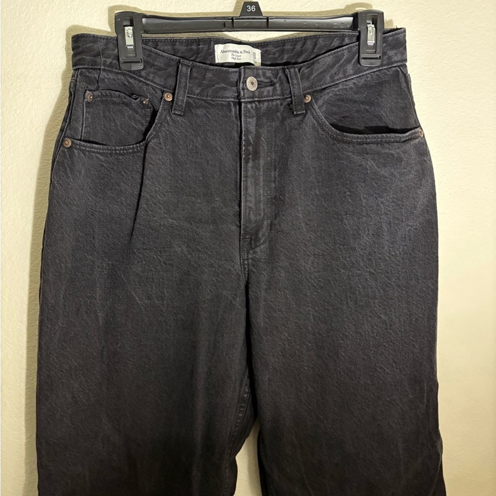 Abercrombie & Fitch Washout Black Denim Jeans size 30 Curve Love
